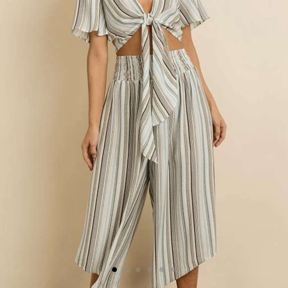 Dress Forum Light Blue Stripe Wide Leg Pants. - Picture 7 of 10